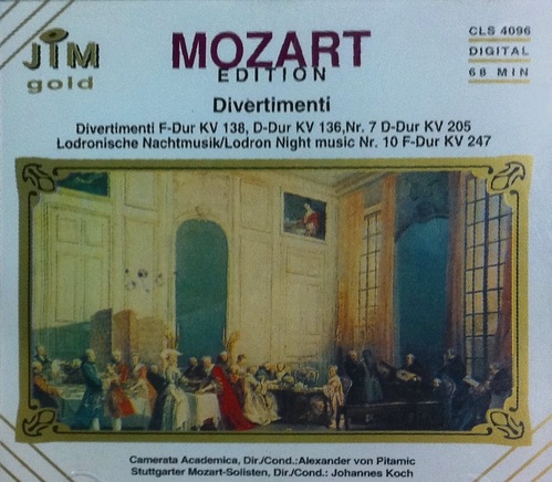 [중고] Alexander Von Pitamic, Johannes Koch / Mozart : Divertimenti (수입/cls4096)