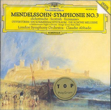[중고] Claudio Abbado / Mendelssohn : Symphony No3, 2 Overtures (dg0309)