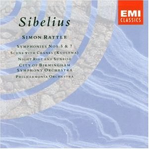 [중고] Simon Rattle / Sibelius : Symphonies No.5 Op.82, No.7 Op.105 (수입/cdm7641222)