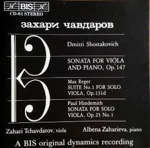 [중고] Zahari Tchavdarov / Shostakovich: Sonata For Viola &amp; Piano Op. 147 Etc. (수입/biscd81)