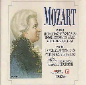 [중고] Charles Sir Groves / Mozart - Overture to The Marriage Of Figaro, K.492; Overture to La Finta Giardiniera, K.196, Symphony No. 25, K.183, Sinfonia Concertante For Wind &amp; Orchestra In E Flat, K.297b (수입/mcad25903)