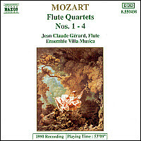[중고] Jean Claude Gerard, Villa Musica Ensemble / Mozart : Flute Quartets Nos.1-4 (수입/8550438)