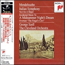 George Szell / Mendelssohn : Symphony No.4 Italian &amp; A Midsummer Nights Dream etc (일본수입/미개봉/srcr2545)
