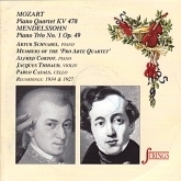 Artur Schnabel, Alfred Cortot, Jacques Thibaud, Pablo Casals / Mozart : Piano Quartet Kv 478, Mendelssohn : Piano Trio No.1 Op.49 (수입/미개봉/qt99315)
