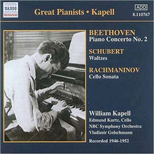 [중고] Vladimir Golschmann, William Kapell / Beethoven : Piano Concerto No.2 Op.19, Schubert : Waltz &amp; German Dances, Rachmaninov : Cello Sonata (수입/8110767)