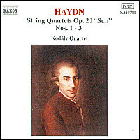 Kodaly Quartet / Haydn : String Quartet Op.20 &#039;sun&#039; Nos.1-3 (수입/미개봉/8550701)