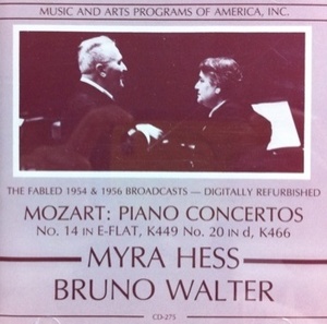 [중고] Bruno Walter, Myra Hess / Mozart : Piano Concertos No.14,20 (일본수입/cd275)
