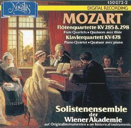 [중고] Wiener Akademie Solistenensemble / Mozart: Fl&amp;ouml;tenquartette Kv 285, 298 Klavierquartett Kv 478 (수입/1500722)