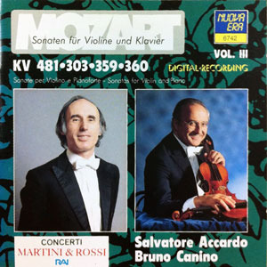 [중고] Bruno Canino / Mozart : Sonaten Fur Violine Und Klavier vol.3 (수입/6742)