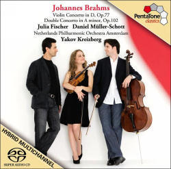 [중고] Julia Fischer, Daniel Muller, Yakov Kreizberg / 브람스 : 바이올린 협주곡, 이중 협주곡 (Brahms : Violin Concerto Op.77, Double Concerto Op.102) (SACD Hybrid/수입)
