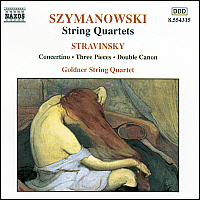 Goldner String Quartet / 시마노프스키 : 현악 사중주 1, 2번, 스트라빈스키 : 콘첼티노, 세 개의 소곡, 두 개의 캐논 (Szymanowski : String Quartet No.1 Op.37, No.2 Op.56, Stravinsky : Concertino, Three Pieces, Double Canon/수입/미개봉/8554315)