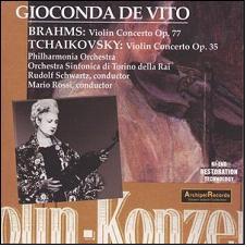 [중고] Gioconda de Vito / Brahms : Violin Concerto Op.77 &amp; Tchaikovsky : Violin Concerto Op.35 (수입/arpcd0249)