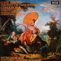 [중고] [LP] Aurele Nicolet, Christiane Nicolet, Karl Munchinger / C.P.E. Bach, Cimarosa: Flute Concertos (sel0221)