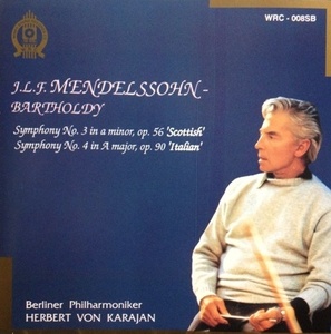 [중고] Herbert Von Karajan / Mendelssohn: Symphony No.3,4 (wrc008sb)