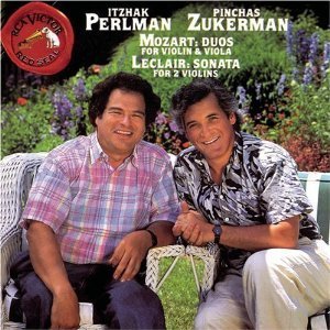 [중고] Itzhak Perlman, Pinchas Zukerman / Mozart: Duos for Violin &amp; Viola ~ Leclair: Sonata for 2 Violins (수입/607352rc)