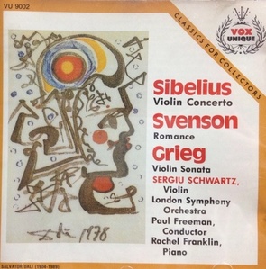 [중고] Sergiu Schwartz / Sibelius, Svenson, Grieg: Violin Works (수입/vu9002)