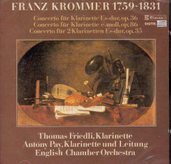 [중고] Thomas Friedli, Anthony Pay / Krommer : Clarinet Concertos (수입/cd508602)