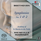 [중고] Neville Marriner / Beethoven : Symphony No.1 Op.21, No.2 Op.36 (수입/SACD Hybrid/5186118)