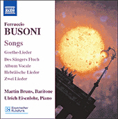 Martin Bruns / Busoni : Songs (수입/미개봉/8557245)