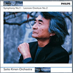 [중고] Seiji Ozawa, Saito Kinen Orchestra / Beethoven : Symphony No.1 Op.21, Leonore Overture Op.72A (수입/4646612)