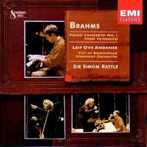 [중고] Leif Ove Andsnes, Simon Rattle / Brahms : Piano Concerto No.1 Op.15, Three Piano Pieces Op.117 (수입/724355658326)