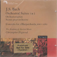 [중고] Christopher Hogwood / Bach : Orchestral Suites 1 &amp; 2 (홍보용/dd2982)