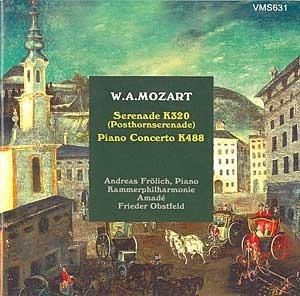 [중고] Andreas Frolich, Frieder Obstfeld / Mozart : Serenade &#039;Cor de postillon&#039; K.320, Piano Concerto K.488 (수입/vms631)