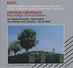 [중고] Arthur Grumiaux / Bach: Violin Concertos (수입/4207002)
