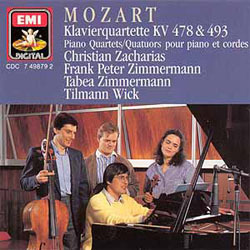 [중고] Tabea Zimmermann / Mozart: Klavierquartette KV 478 &amp; 493 (수입/7498792)