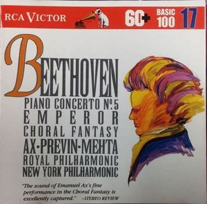 [중고] Andre Previn, Zubin Mehta, Emanuel Ax / Beethoven : Piano Concerto No.5, &quot;Emperor&quot;, Coriolan Overture, Choral Fantasy (bmgcd9817)