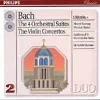 [중고] Neville Marriner / Bach : 4 Orchestral Suites &amp; Violin Concertos (2CD/홍보용/dp4525)