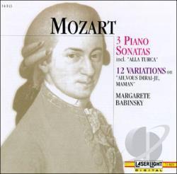 [중고] Margarete Babinsky / Mozart: 3 Piano Sonatas (수입/14143)