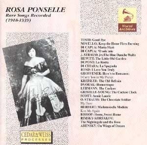 [중고] Rosa Ponselle / Rare Songs Recorded 1918-1939 (수입/va1120)