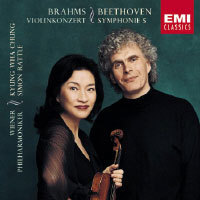 Simon Rattle, 정경화 (Kyung-Wha Chung) / Beethoven: Symphony No.5 Op.67, Brahms: Violin Concerto Op.77 (미개봉/ekcd0540)
