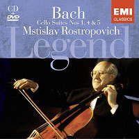 Mstislav Rostropovich / Bach : Cello Suites Nos.1, 4 &amp; 5 - Legend (CD+DVD/미개봉/ekcd0670)