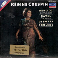 [중고] Regine Crespin / Berlioz : Les Nuits D&#039;Ete, Ravel ; Sheherazade, etc (홍보용/dd1998)