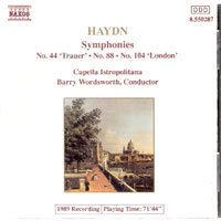 [중고] Barry Wordsworth / Haydn : Symphony No.44,88,104 (수입/8550287)