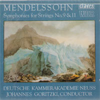 Johannes Goritzki / Mendelssohn : Symphonies for Strings No.9 &amp; 11 (수입/미개봉/cd509002)