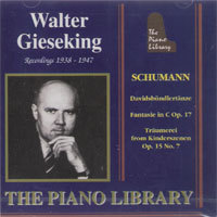 Walter Gieseking / Schumann : Fantasie in C Op.17 etc (수입/미개봉/pl244)