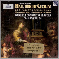 [중고] Paul McCreesh / Purcell : Hail, Bright Cecilia! etc (홍보용/dg3965)