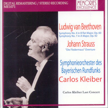 [중고] Carlos Kleiber / Beethoven : Symphony No.4 &amp; 7, Strauss 2 : Die Fledermaus Overture (수입/me1071)