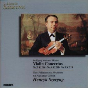 [중고] Henryk Szeryng, Alexander Gibson / 모차르트 : 바이올린 협주곡 3, 4, 5번 (Mozart : Violin Concertos No.3 K.216, No.4 K.218, No.5 K.219) (일본수입)
