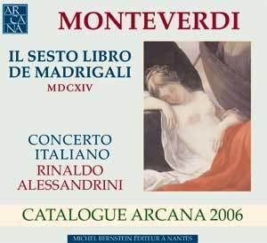 [중고] Rinaldo Alessandrini / 몬테베르디 : 마드리갈 제 6권 (Monteverdi : Madrigali) (+2006년 카달로그)