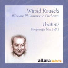 Witold Rowicki / Brahms : Symphonies No 1 &amp; 3 (수입/미개봉/alt1006)