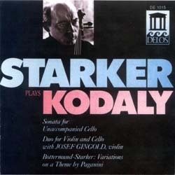 [중고] Janos Starker / Kodaly : Sonata for Unaccompanied Cello Op.8, Duo for Violin and Cello Op.7 (수입/de1015)
