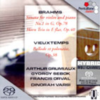 Arthur Grumiaux, Gyorgy Sebok / Brahms : Sonata For Violin And Piano No.1 Etc (SACD Hybrid/수입/미개봉/5186155)