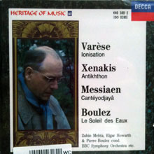 Zubin Mehta / Varese : Lonisation, Xenakis : Antikhthon, Messiaen : Canteyodjaya, Boulez : Le Soleil Des Eaux (heritage Of Music 60/미개봉/do0280)