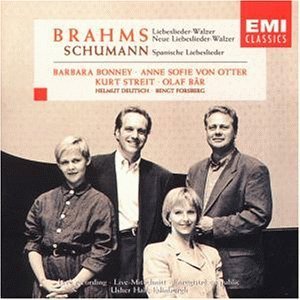 [중고] Barbara Bonney, Anne Sofie Von Otter, Kurt Streit, Olaf Bar / Brahms, Schumann : Lieder (브람스, 슈만 : 가곡집/수입/724355543028)