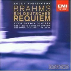 [중고] Roger Norrington / Brahms : A German Requiem Op.45, Begrabnisgesang Op.13 (브람스 : 독일 레퀴엠, 장례 송가/수입/077775465822)