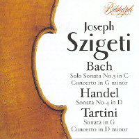 Joseph Szigeti / Bach : Solo Sonata No.3, Handel : Sonata No.4, Tartini : Sonata in G, Concertos (수입/미개봉/biddulph802172)